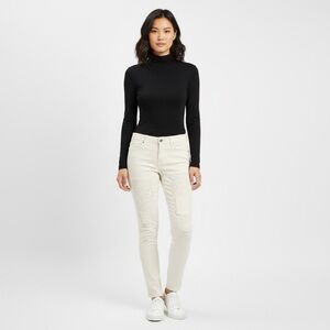 American Eagle Outfitters Women's Off-White Skinny Patch Jeans US 8 Cotton